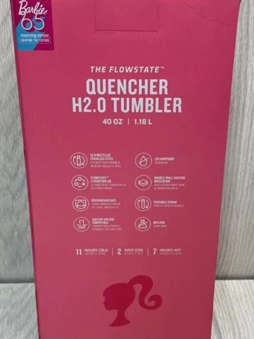 Stanley x Barbie Quencher Tumbler Pink Sparkle 40 oz With Lid & Straw - NEW - Picture 4 of 4